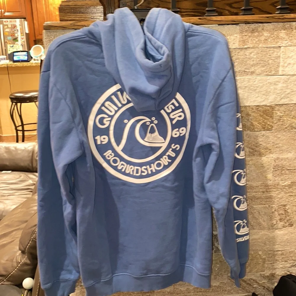 Quiksilver blue men’s large cotton hoodie - Picture 2 of 4